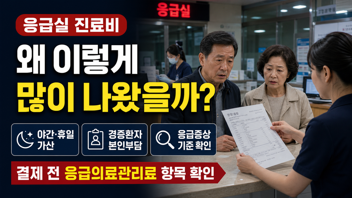 응급실 진료비는 얼마 나올까? 야간·휴일 가산과 경증환자 본인부담 기준