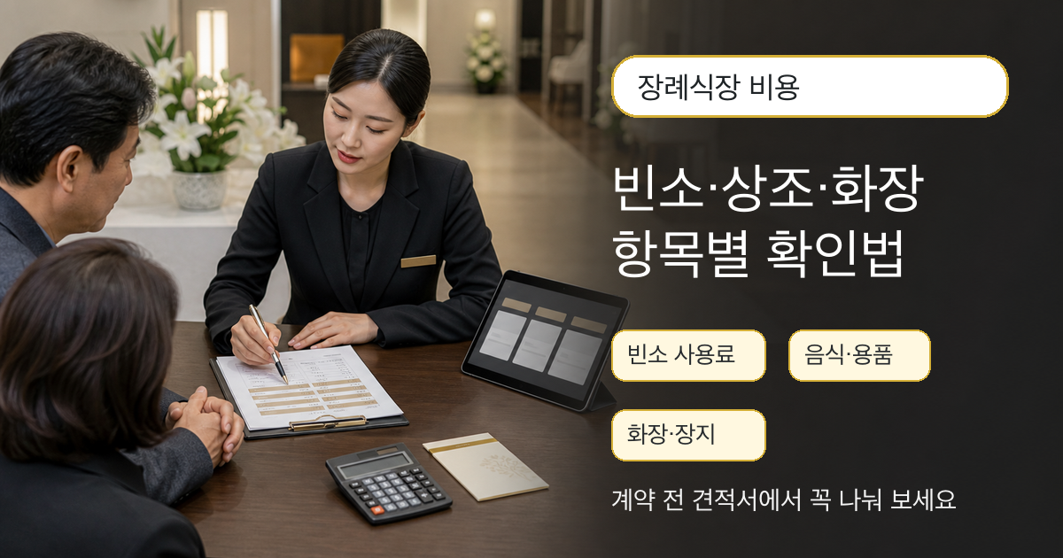 장례식장 비용과 빈소 상조 화장 비용 항목별 확인법 안내 이미지