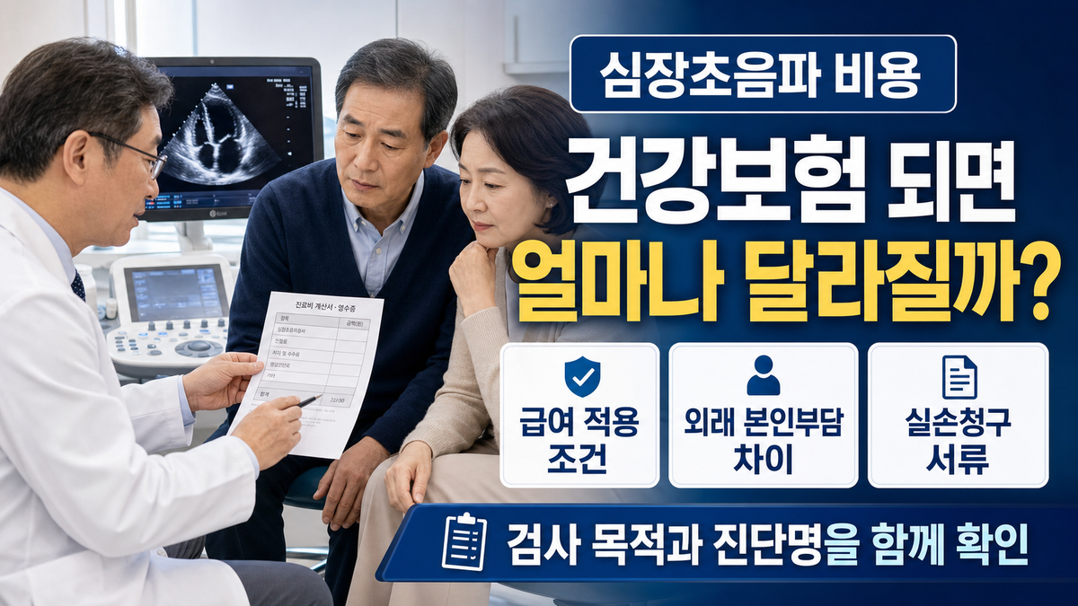 심장초음파 비용은 얼마일까? 건강보험 적용·외래 본인부담·실손보험 청구 기준