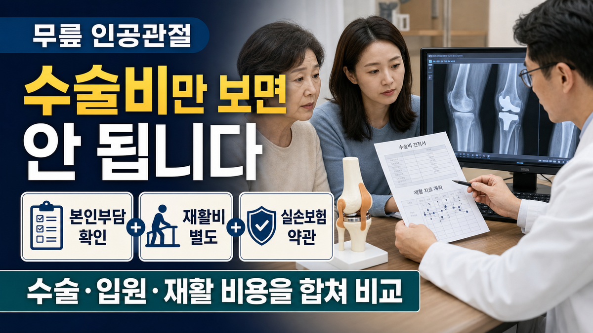 무릎 인공관절 수술비는 얼마나 들까? 본인부담·재활비·실손보험 확인법