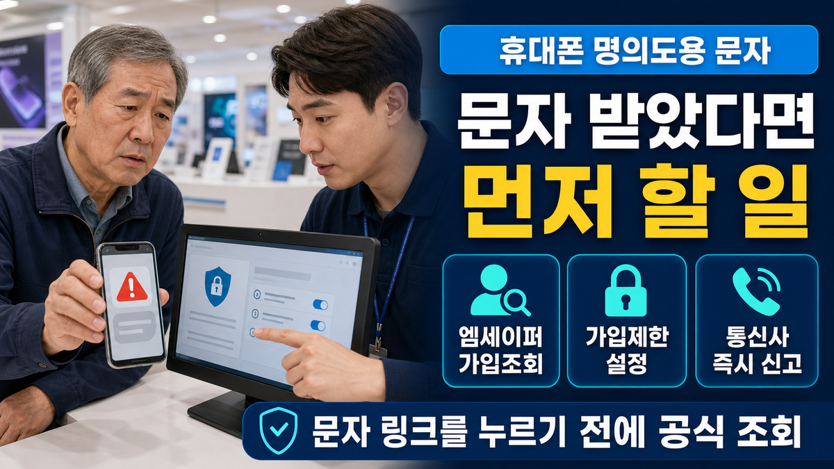 휴대폰 명의도용 문자 받았을 때 확인방법, 엠세이퍼 가입제한·통신사 신고 순서