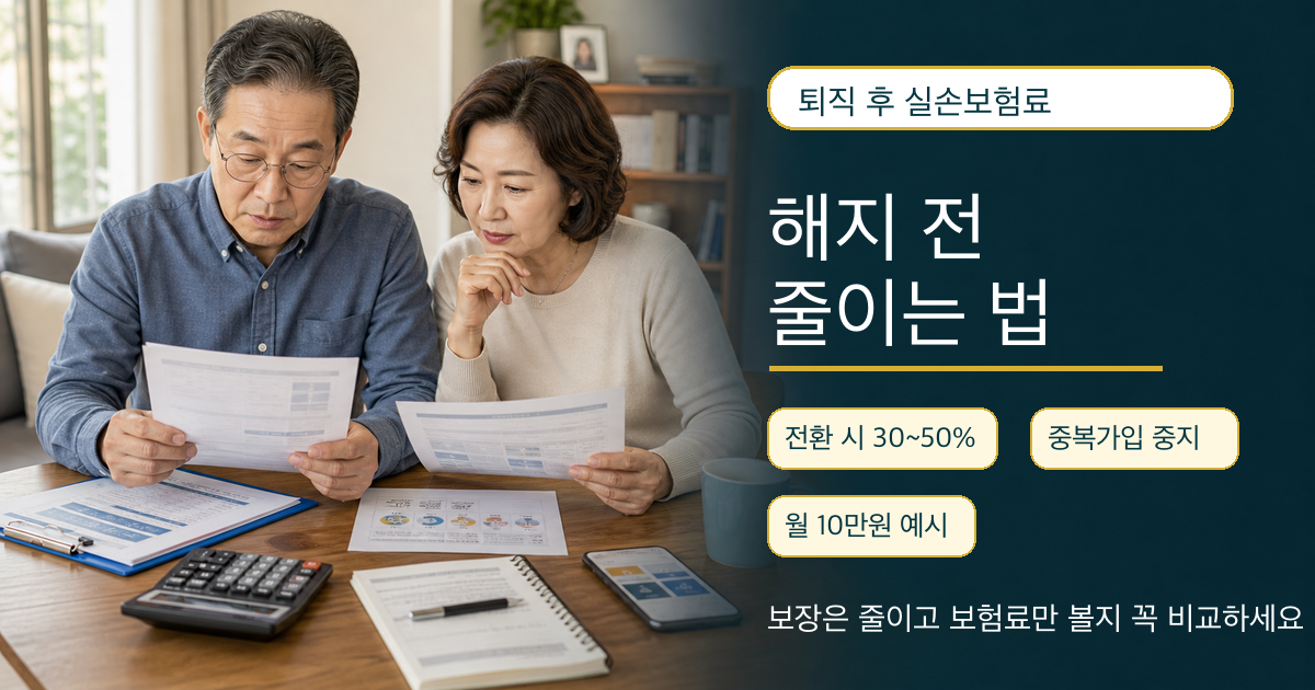 퇴직 후 실손보험료 부담을 줄이는 방법과 해지 전 확인할 항목 안내 이미지