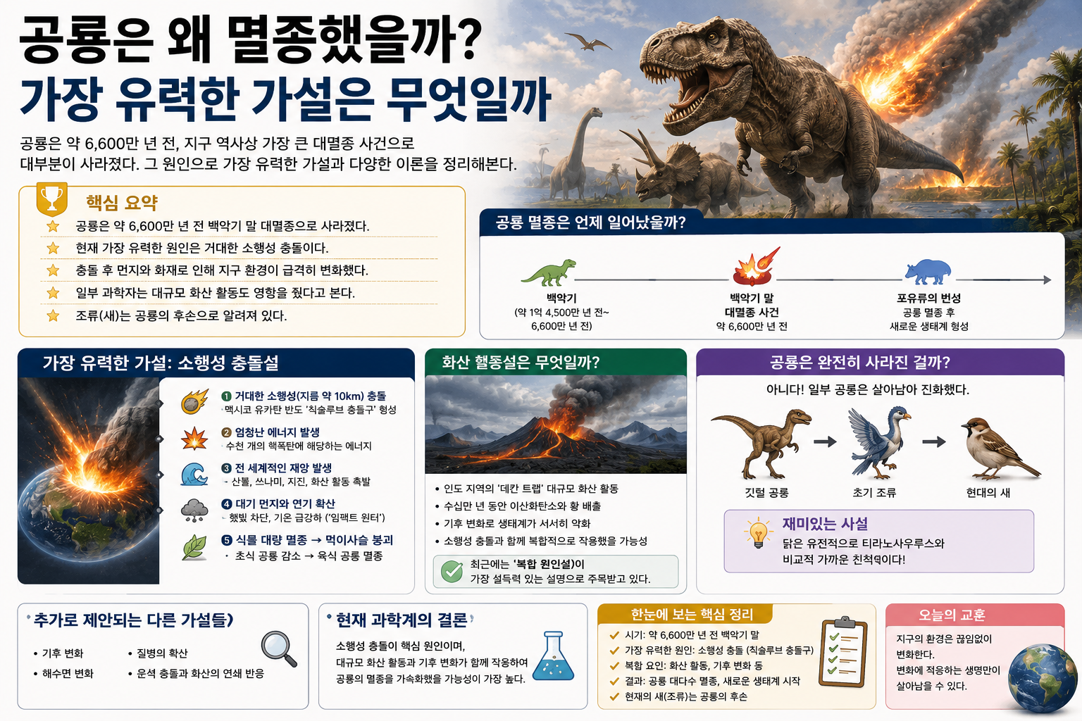 공룡은 왜 멸종했을까? 가장 유력한 가설은 무엇일까?
