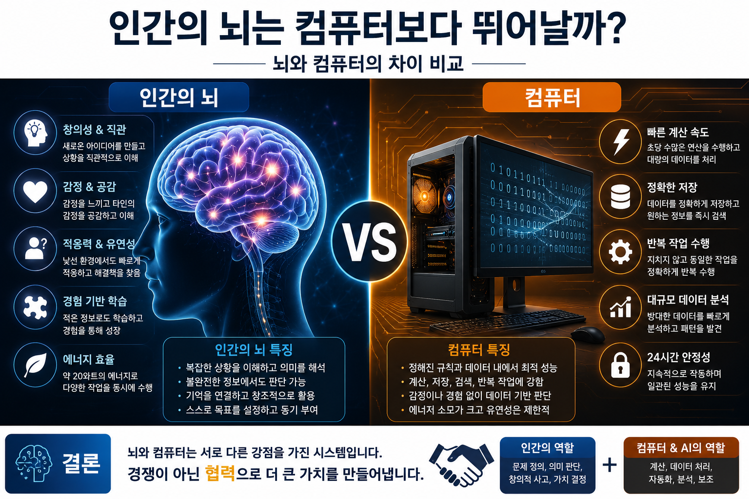 인간의 뇌는 컴퓨터보다 뛰어날까? 뇌와 컴퓨터 차이 완벽 분석