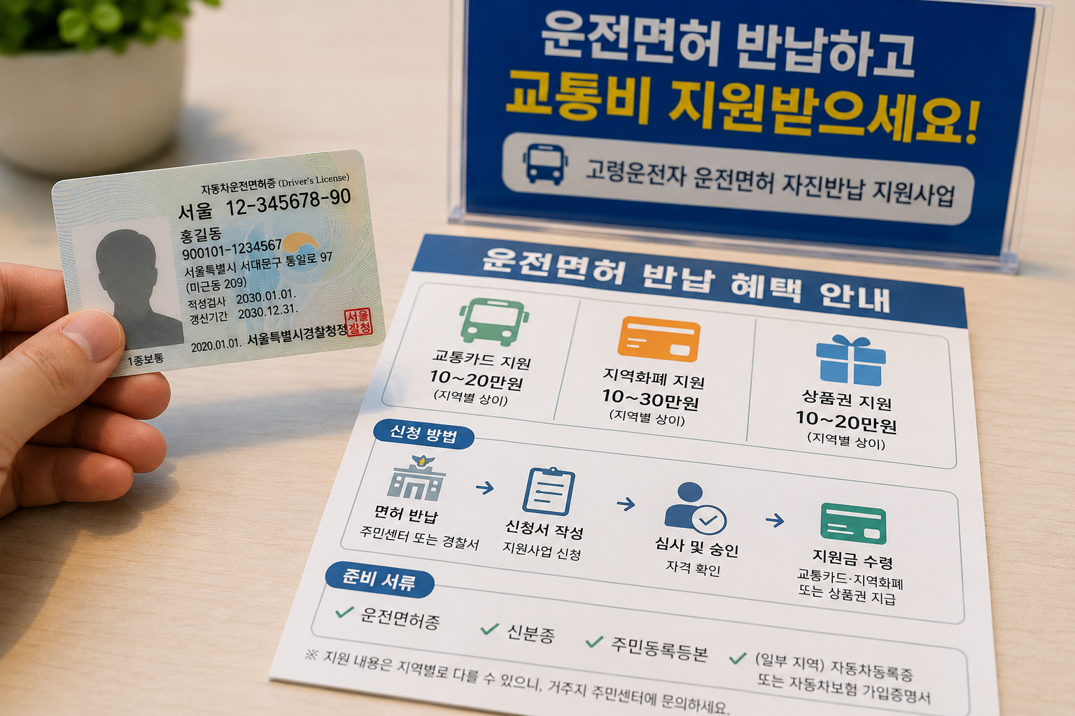 자동차 운전면허 반납하면 혜택은 얼마나 받을까? 지역별 지원금과 신청방법