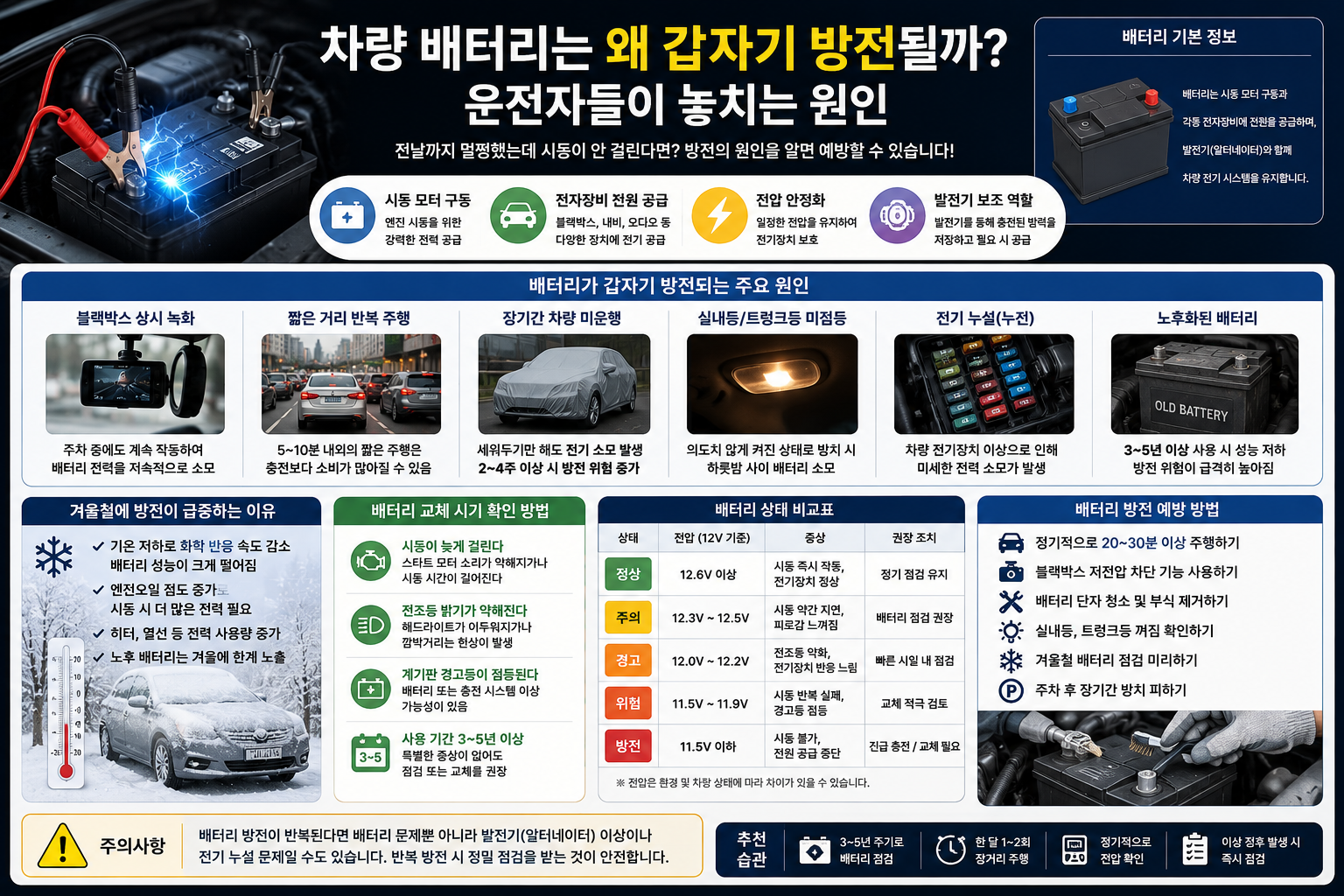 차량 배터리는 왜 갑자기 방전될까? 운전자들이 놓치는 원인