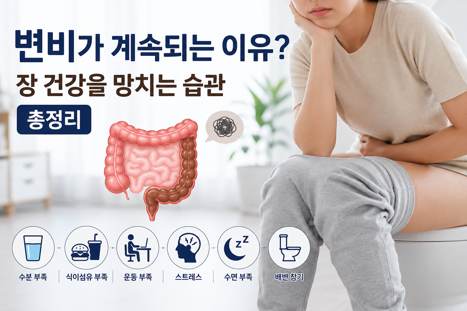 변비가 계속되는 이유? 장 건강을 망치는 습관 총정리