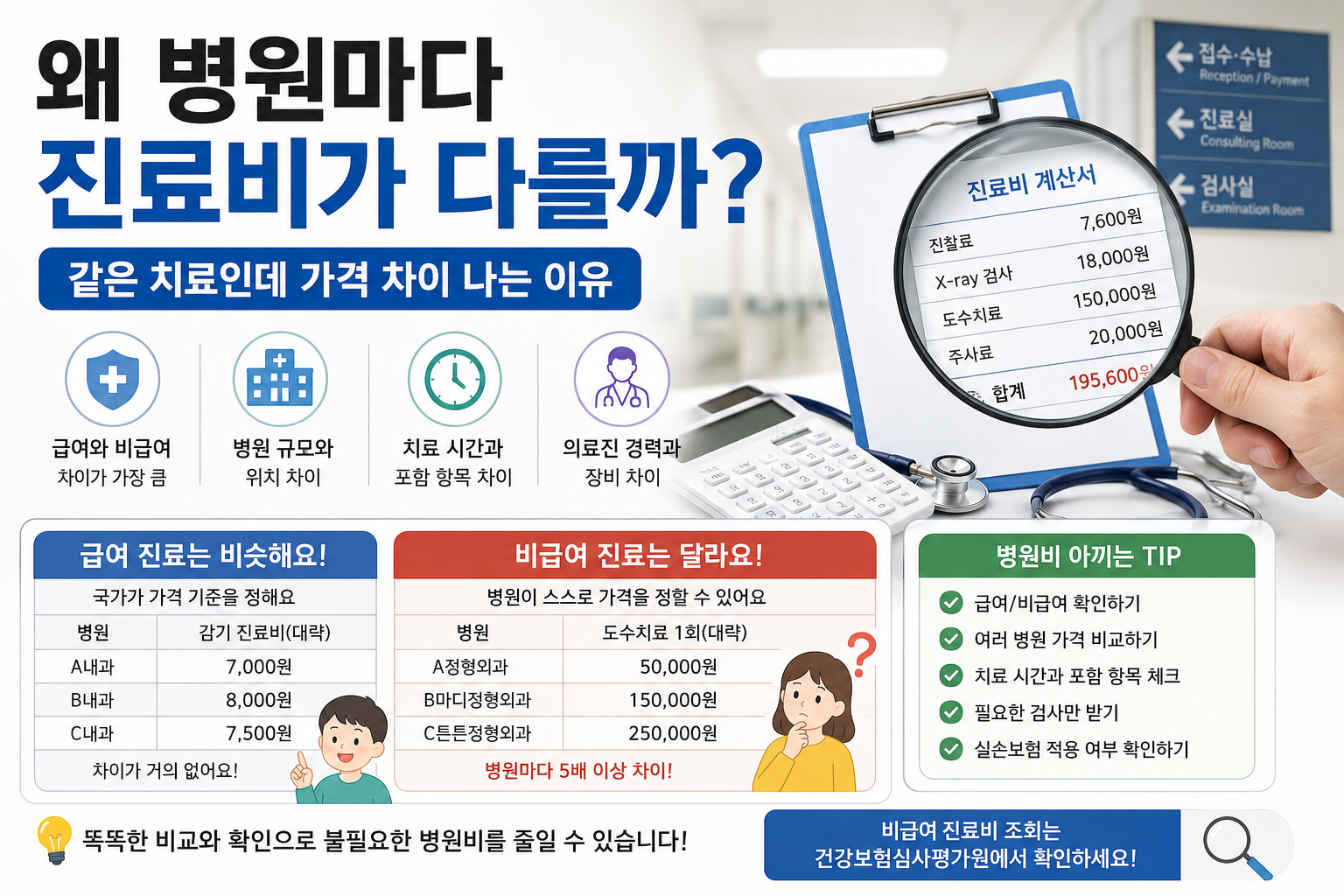 왜 병원마다 진료비가 다를까? 같은 치료인데 가격 차이 나는 이유