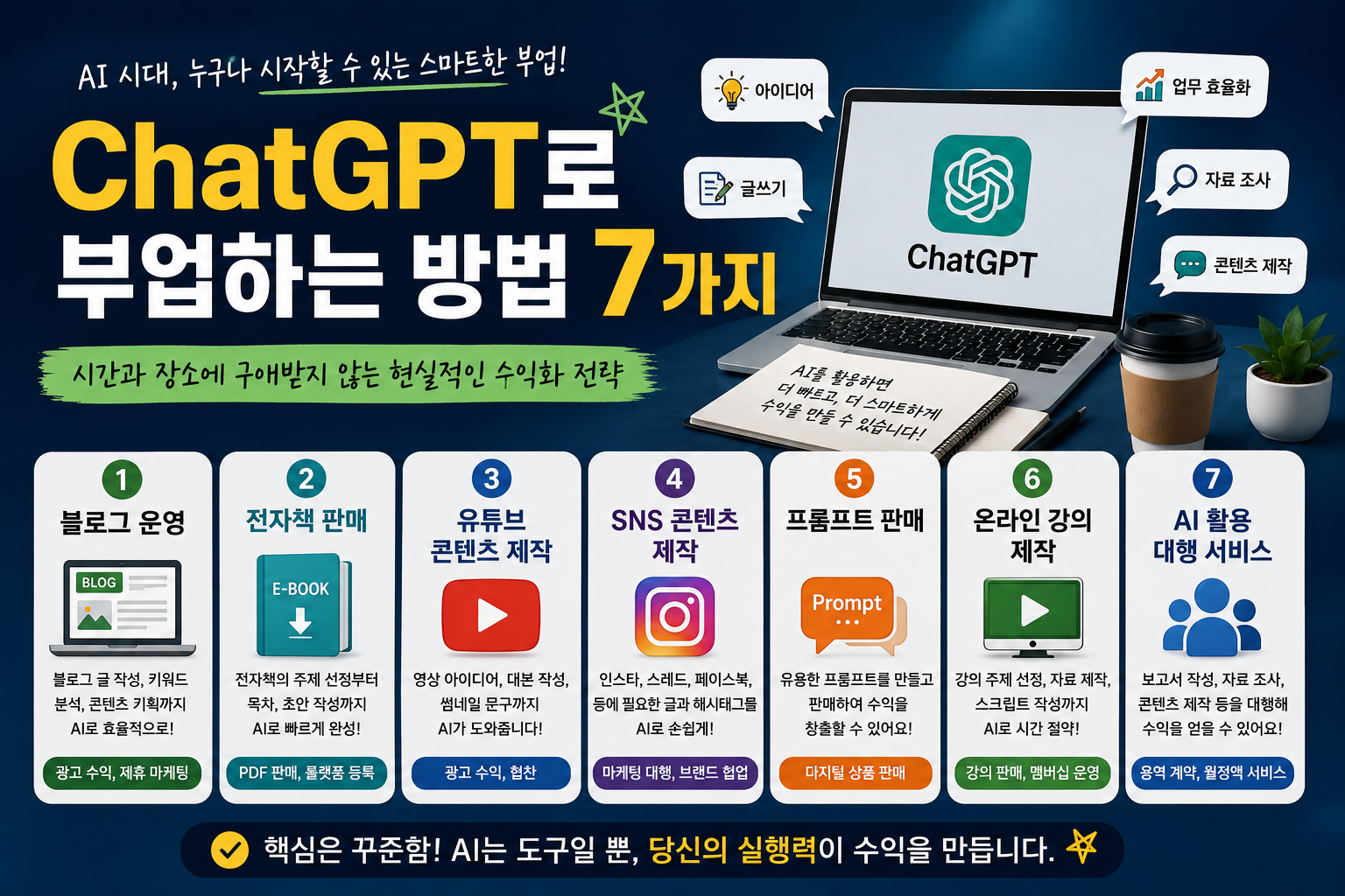 ChatGPT로 부업하는 방법 7가지, 실제로 돈 버는 AI 활용법