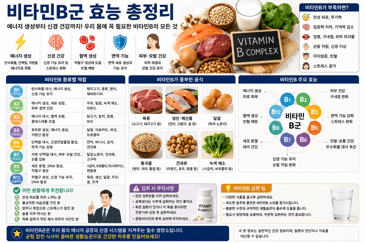 비타민B군 효능 총정리, 피로회복에 정말 효과가 있을까?