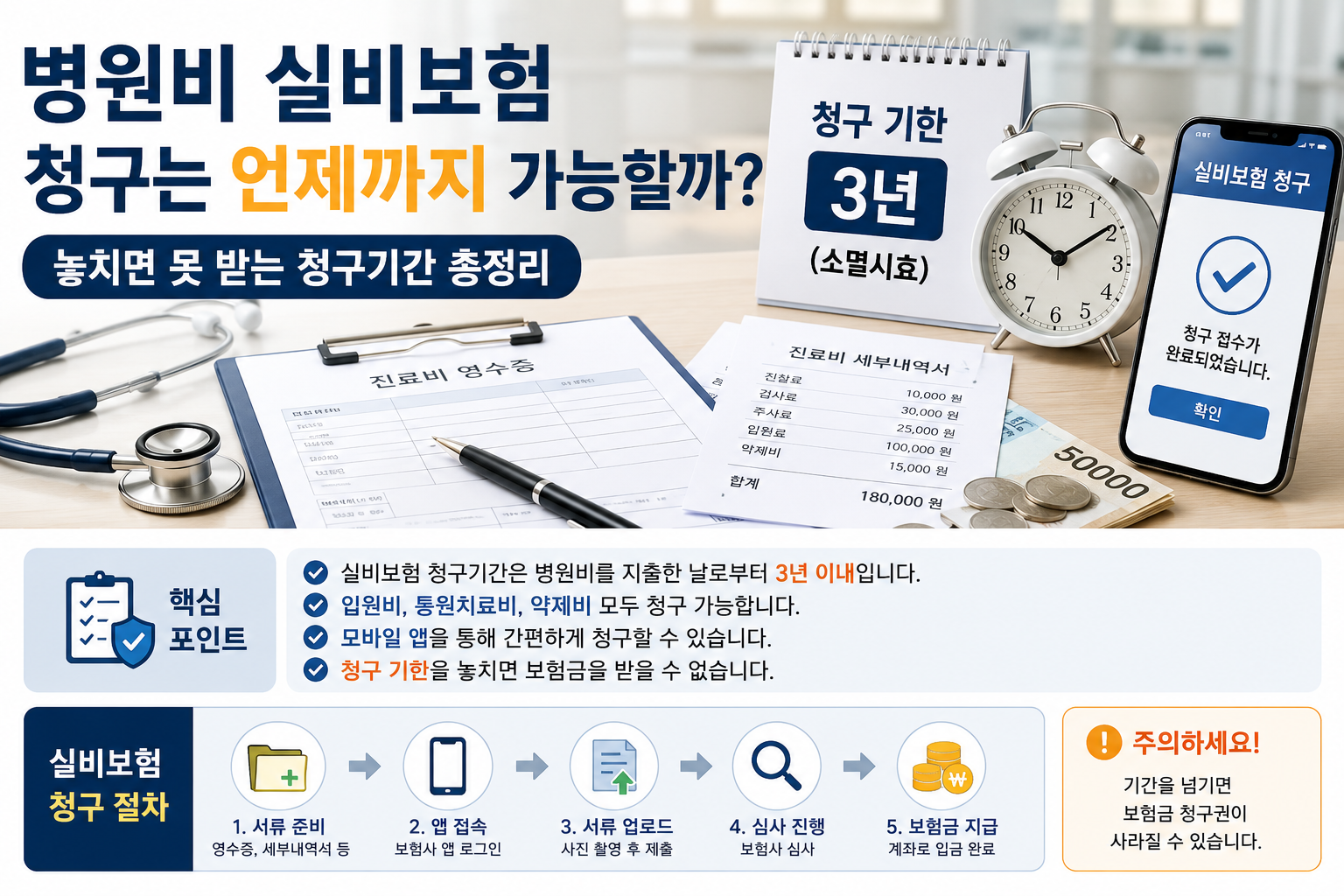 병원비 실비보험 청구는 언제까지 가능할까? 놓치면 못 받는 청구기간 총정리