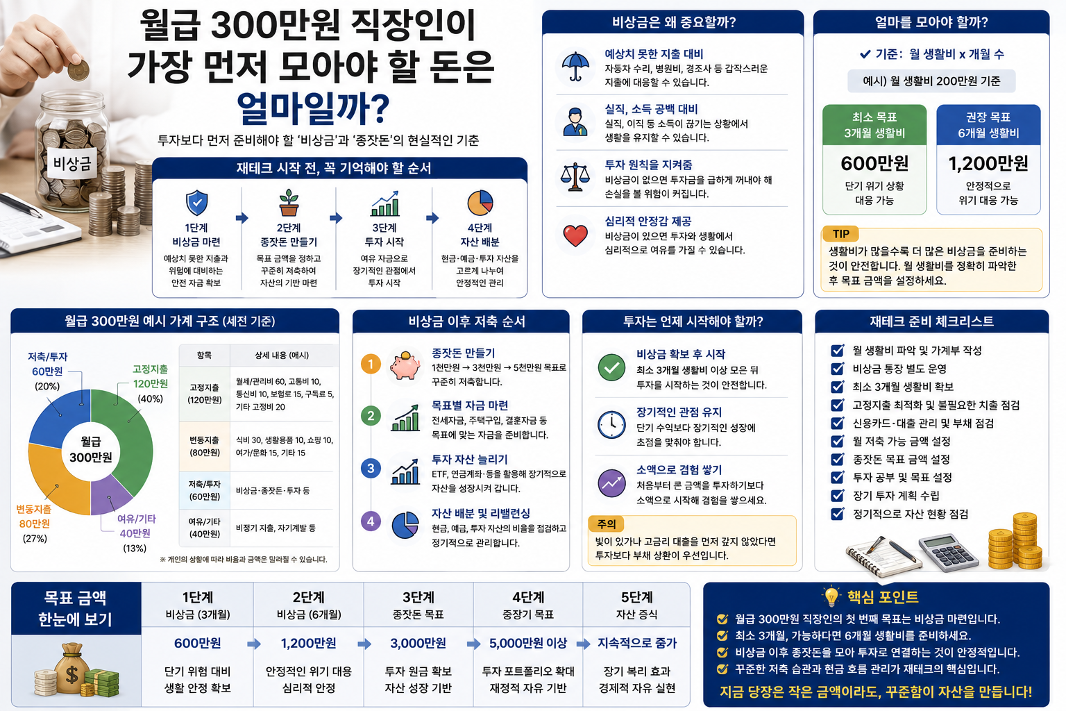 월급 300만원 직장인이 가장 먼저 모아야 할 돈은 얼마일까?