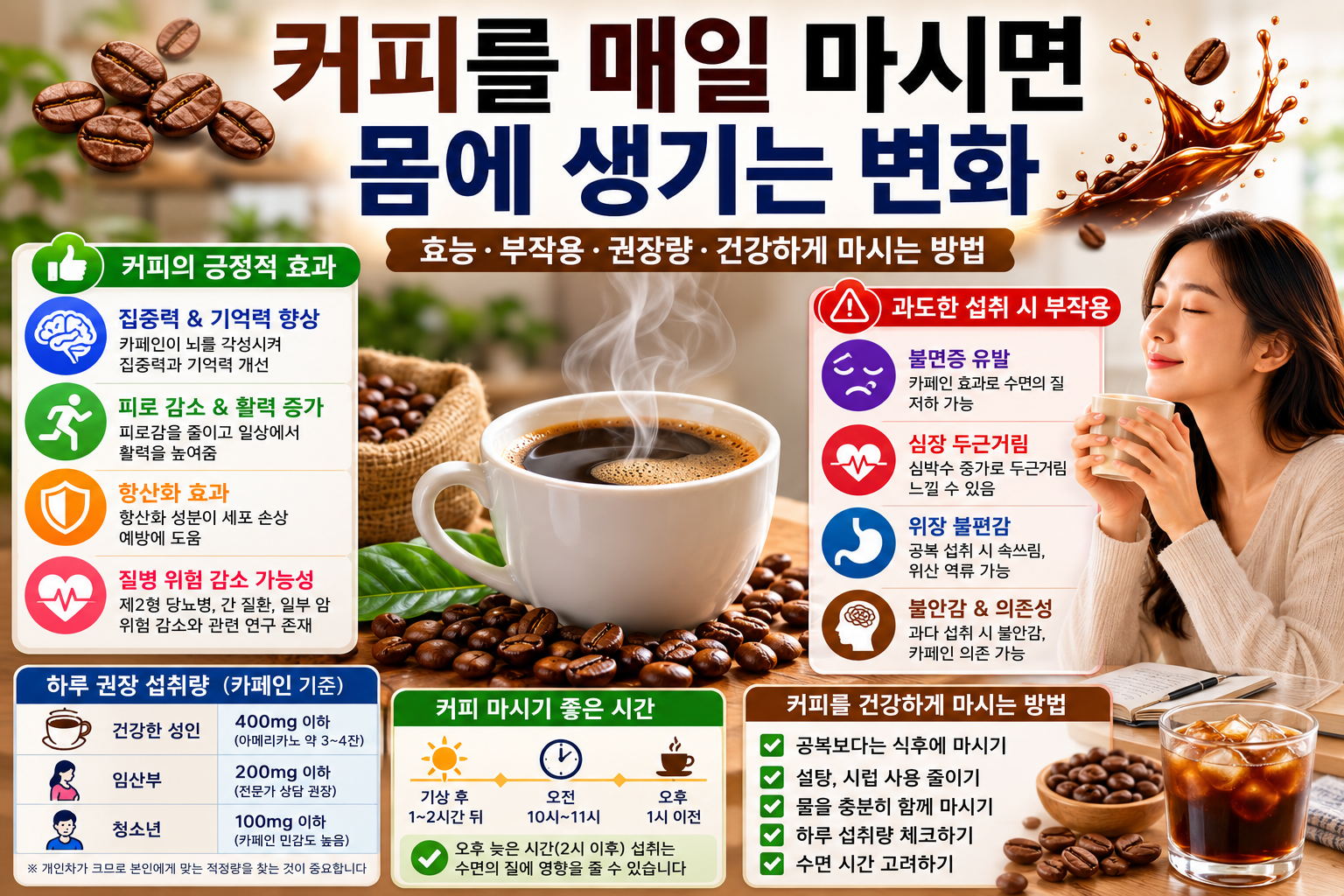 커피를 매일 마시면 몸에 생기는 변화, 효능과 부작용 총정리