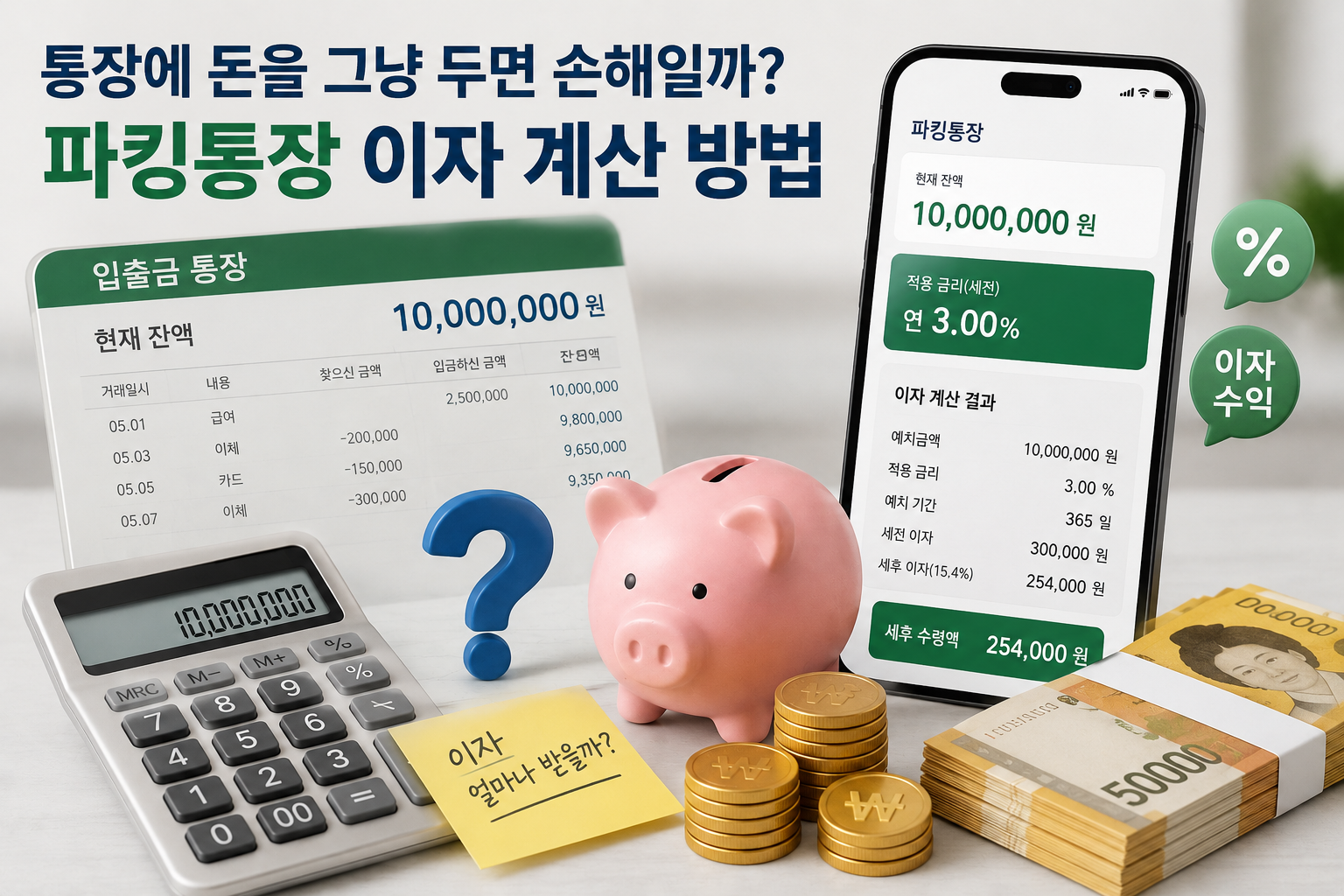 통장에 돈을 그냥 두면 손해일까? 파킹통장 이자 계산 방법