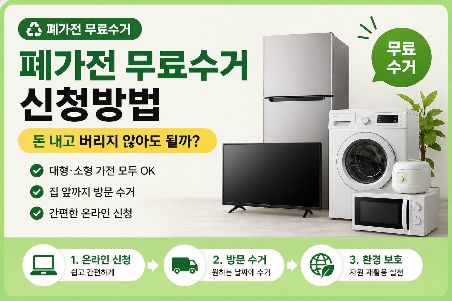 폐가전 무료수거 신청방법, 돈 내고 버리지 않아도 될까?