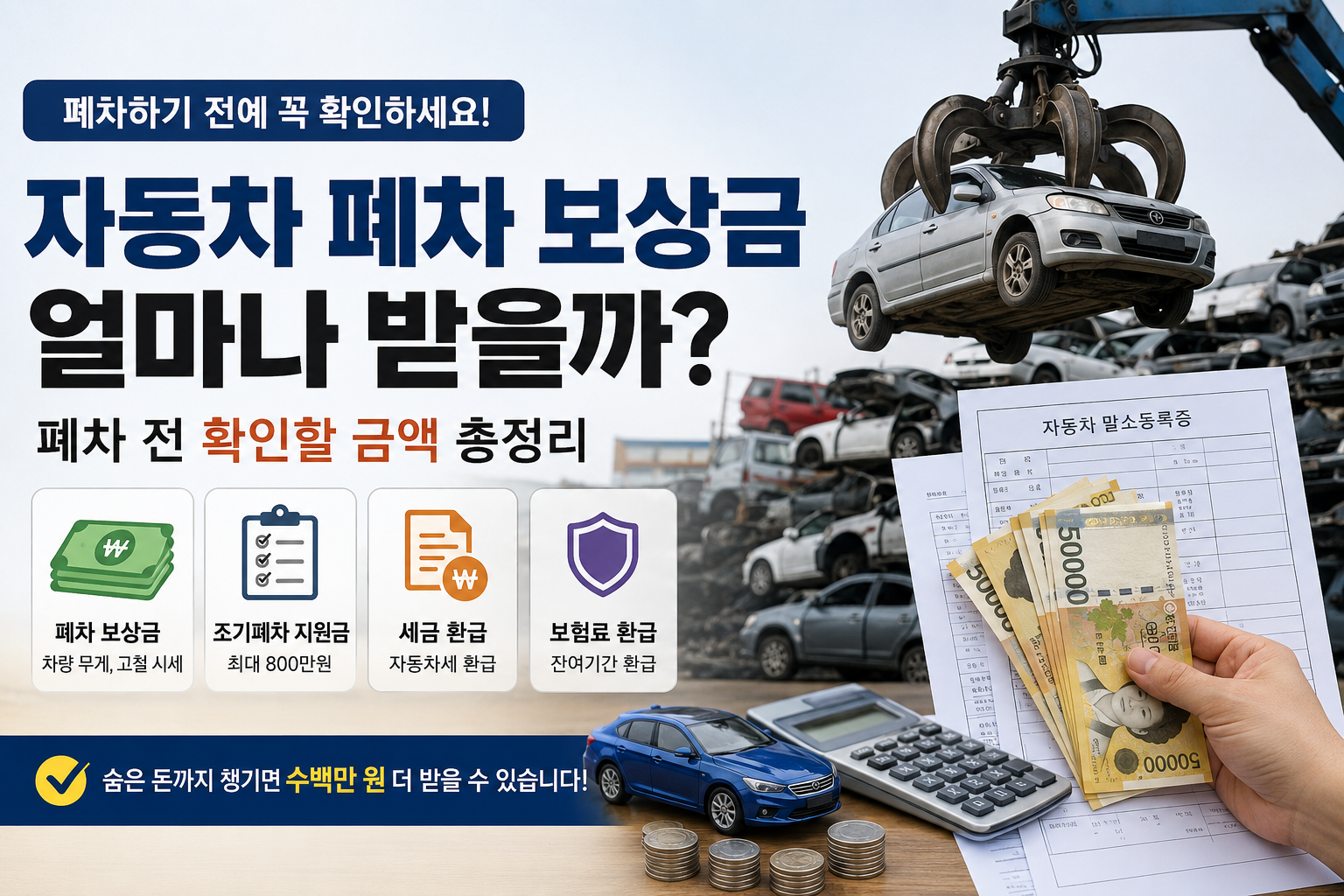 자동차 폐차 보상금은 얼마나 받을까? 폐차 전 확인할 금액