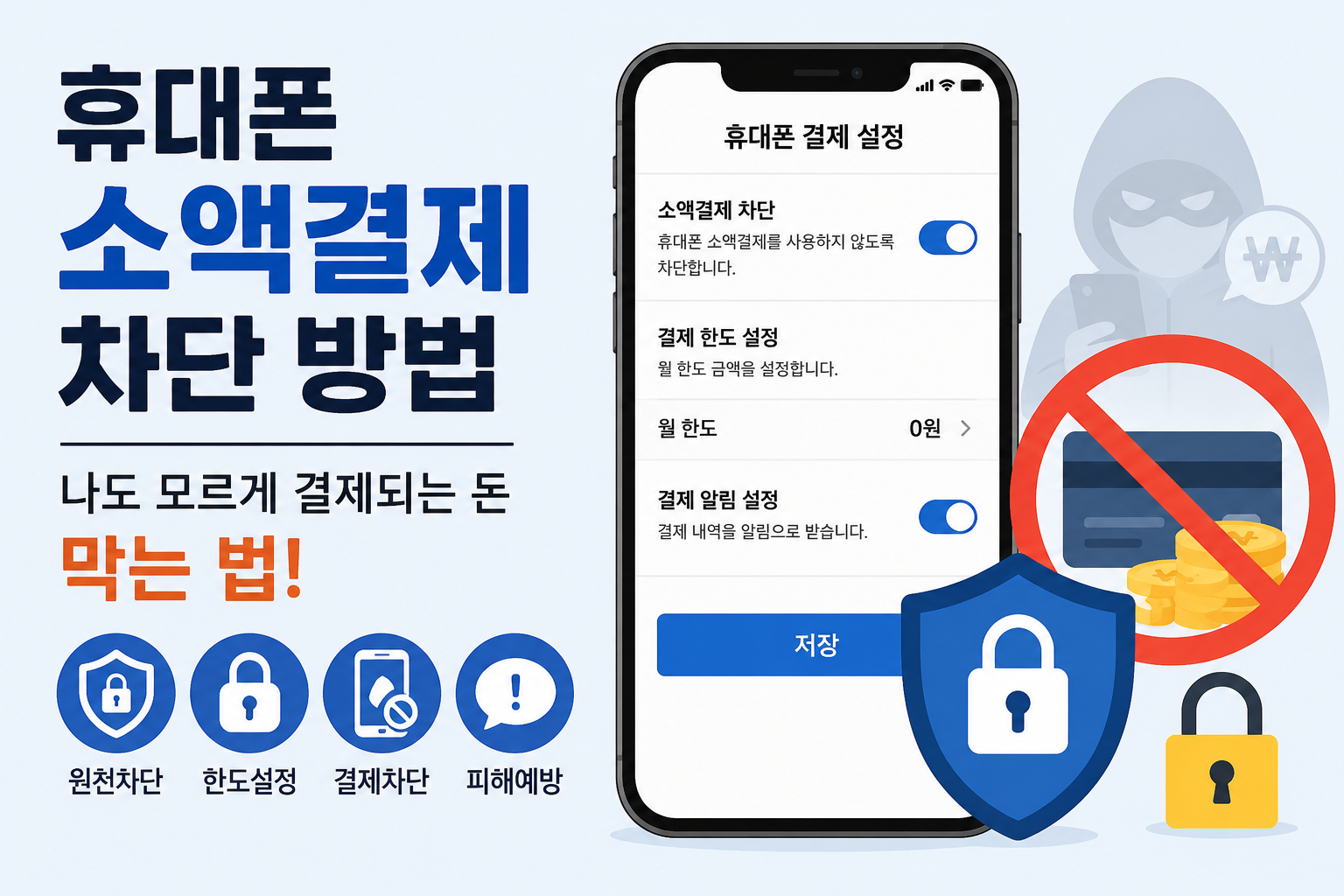 휴대폰 소액결제 차단 방법, 나도 모르게 결제되는 돈 막는 법
