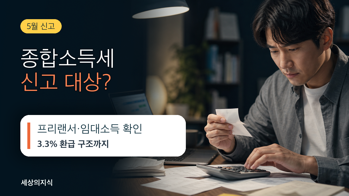종합소득세 신고, 5월에 꼭 해야 하는 사람과 계산법