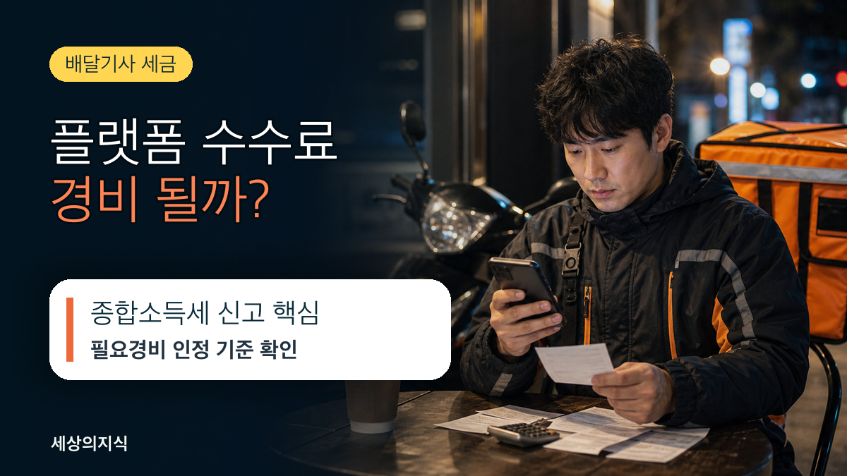 배달기사 종합소득세, 플랫폼 수수료도 필요경비로 인정될까