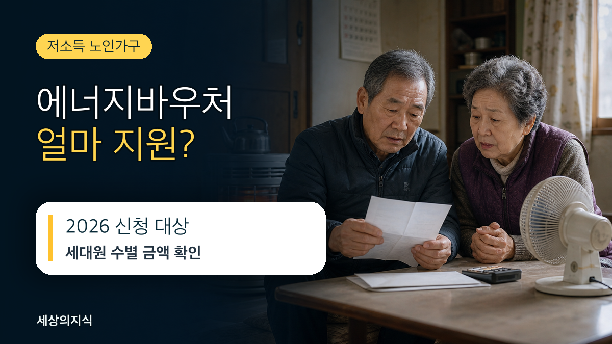 저소득 에너지바우처, 노인가구 신청방법과 지원금액