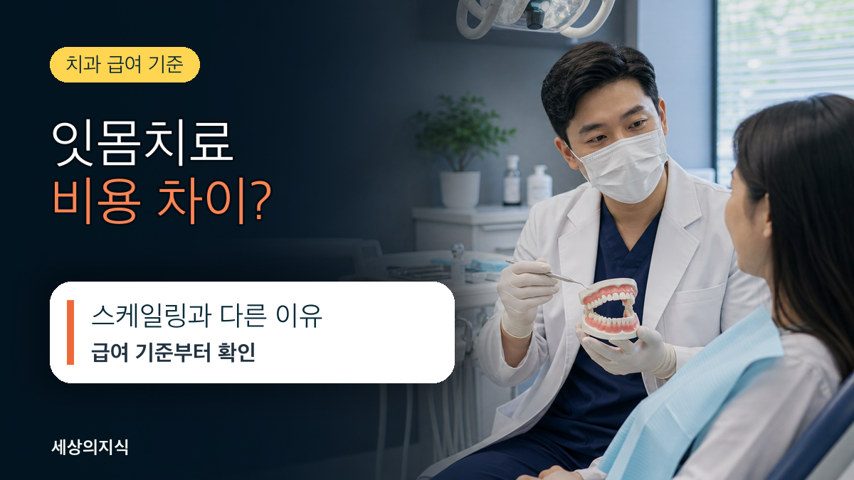 잇몸치료(치주소파술) 비용, 스케일링과 급여 기준이 다른 이유