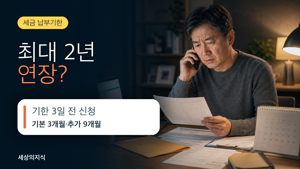 세금 납부기한 연장, 재난·질병으로 못 냈을 때 신청방법
