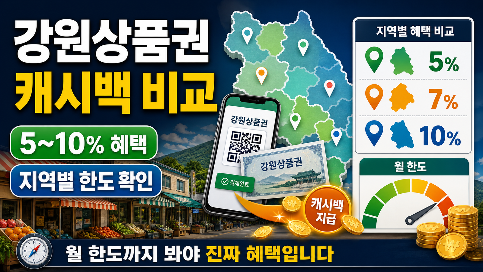 강원 상품권 캐시백, 지역별 혜택 비교