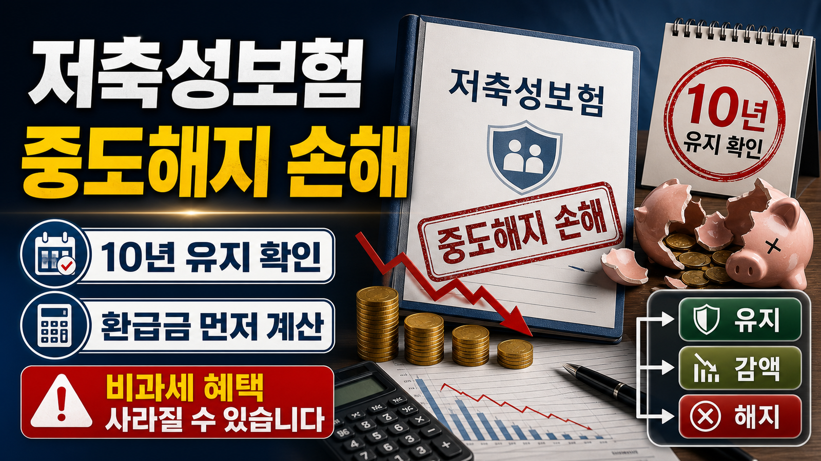저축성보험 중도해지, 손해율과 세금혜택 다시 계산하기