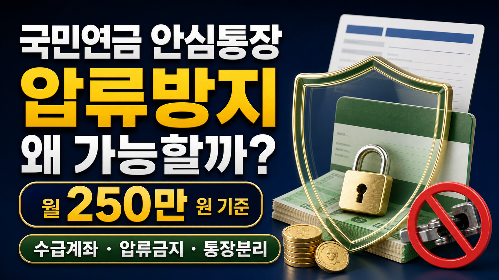 국민연금 압류방지 전용계좌, 통장에 들어와도 압류가 안 되는 이유 핵심 키워드 썸네일