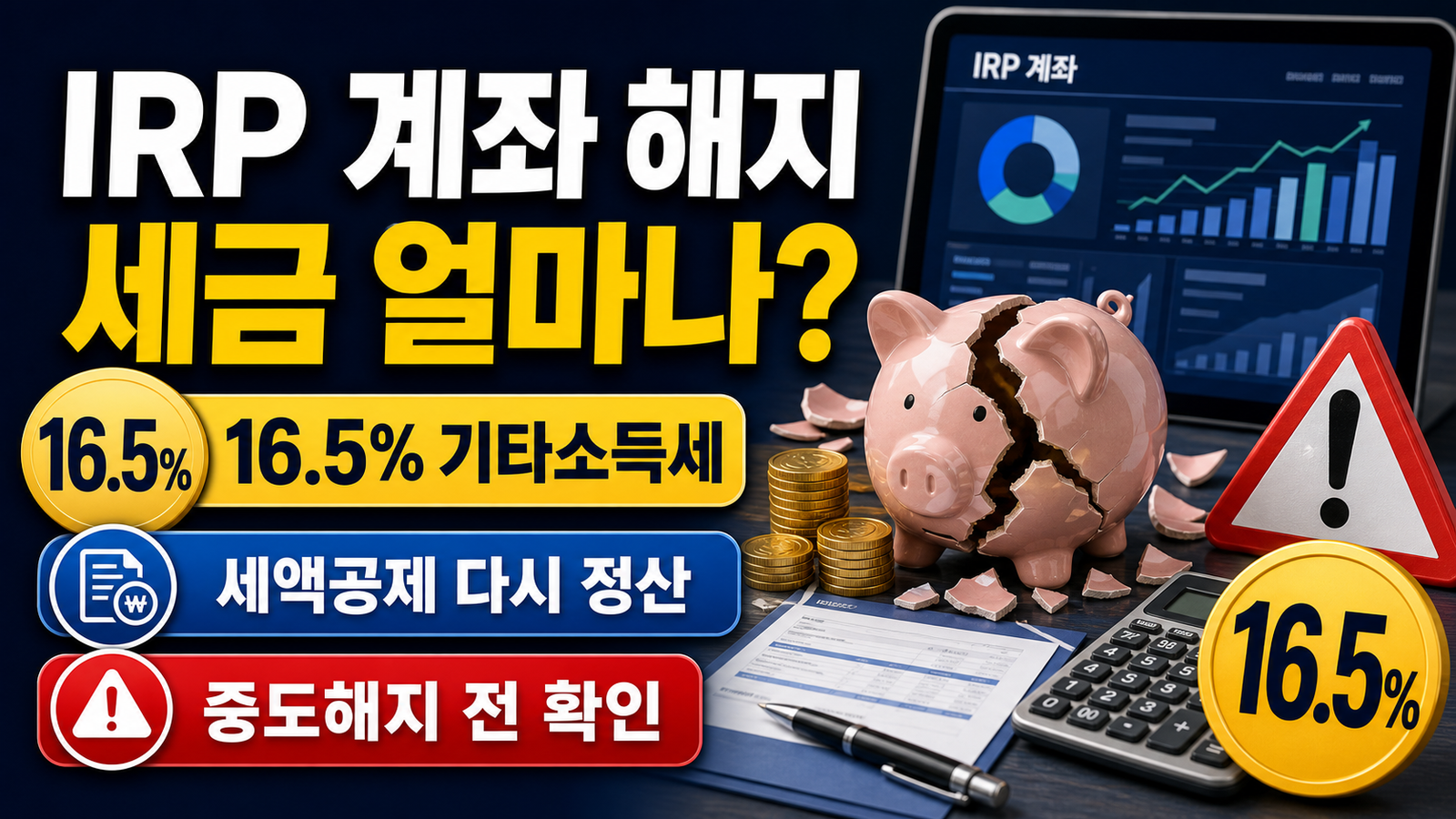 IRP 계좌 해지하면 세금 얼마나 더 낼까 핵심 키워드 썸네일