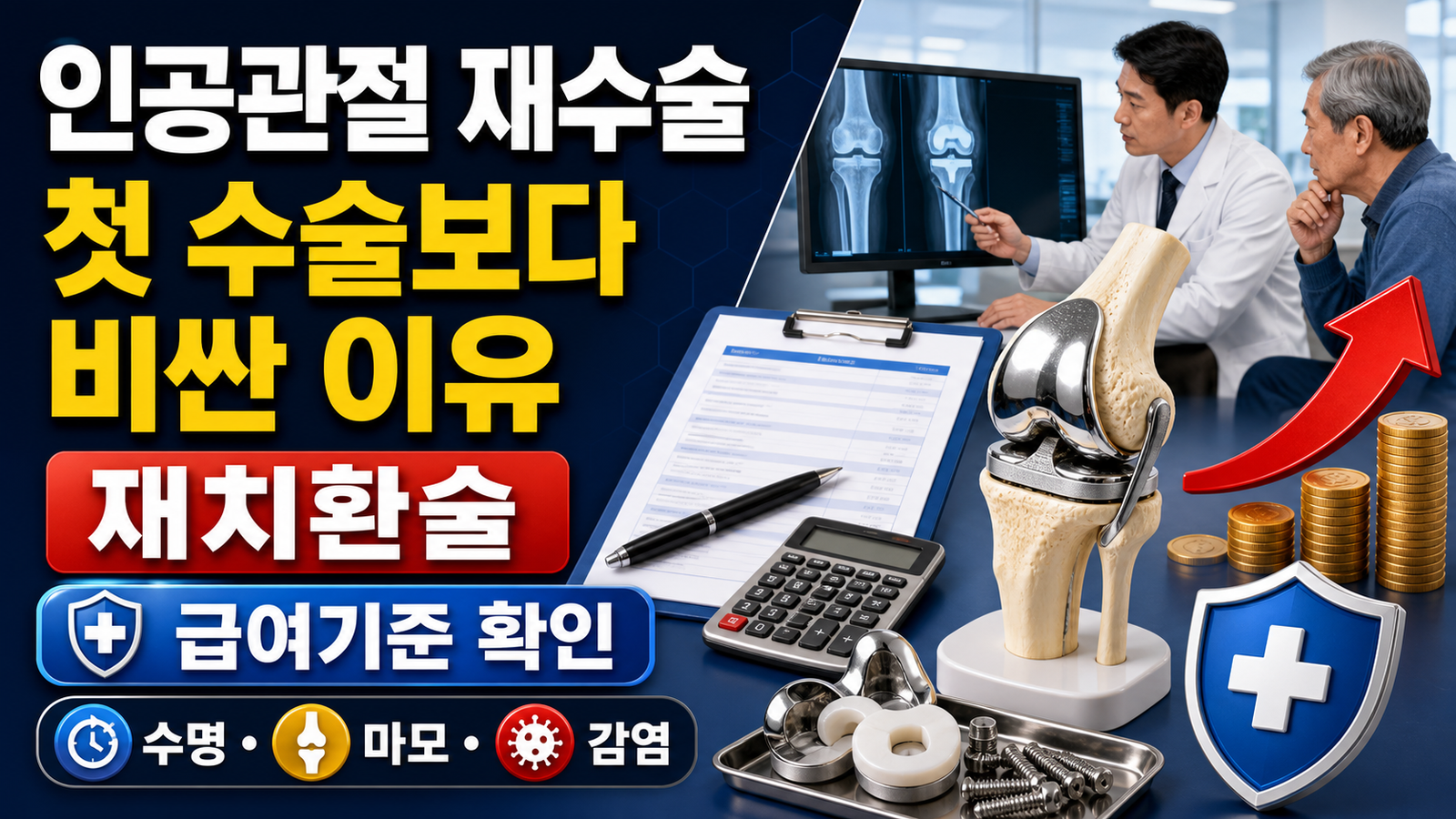 인공관절 재수술(재치환술), 첫 수술과 비용·급여기준이 다른 이유 핵심 키워드 썸네일