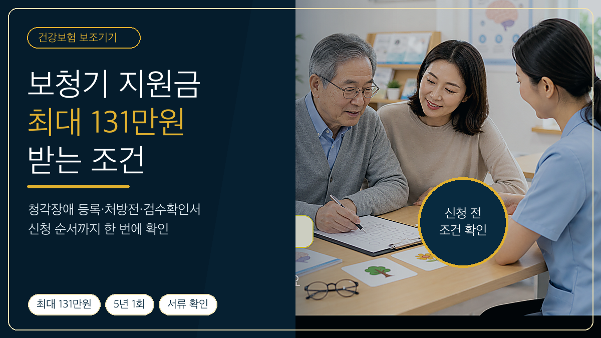 보청기 건강보험 지원금, 최대 131만원 받는 조건과 신청방법