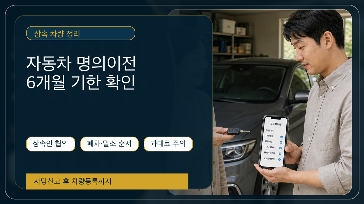부모님 사망 후 자동차 명의이전, 6개월 기한과 과태료·폐차 순서