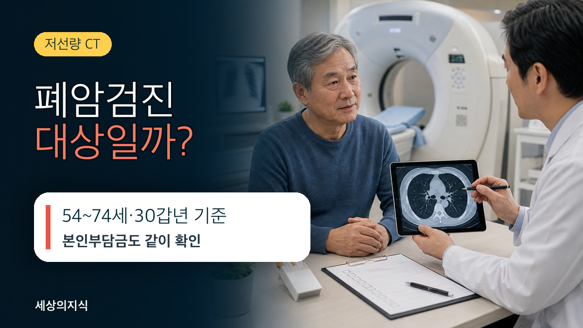폐암 국가검진(저선량 CT), 대상과 본인부담금은 얼마일까