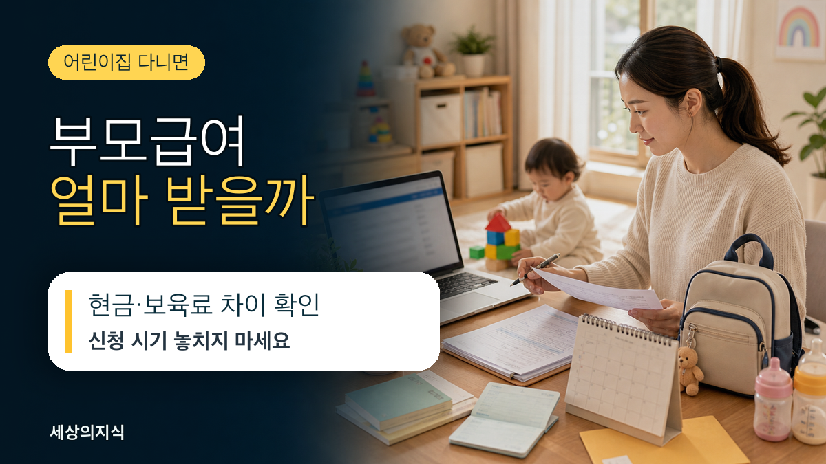 부모급여 신청방법과 지급액, 어린이집 다니면 얼마 받을까