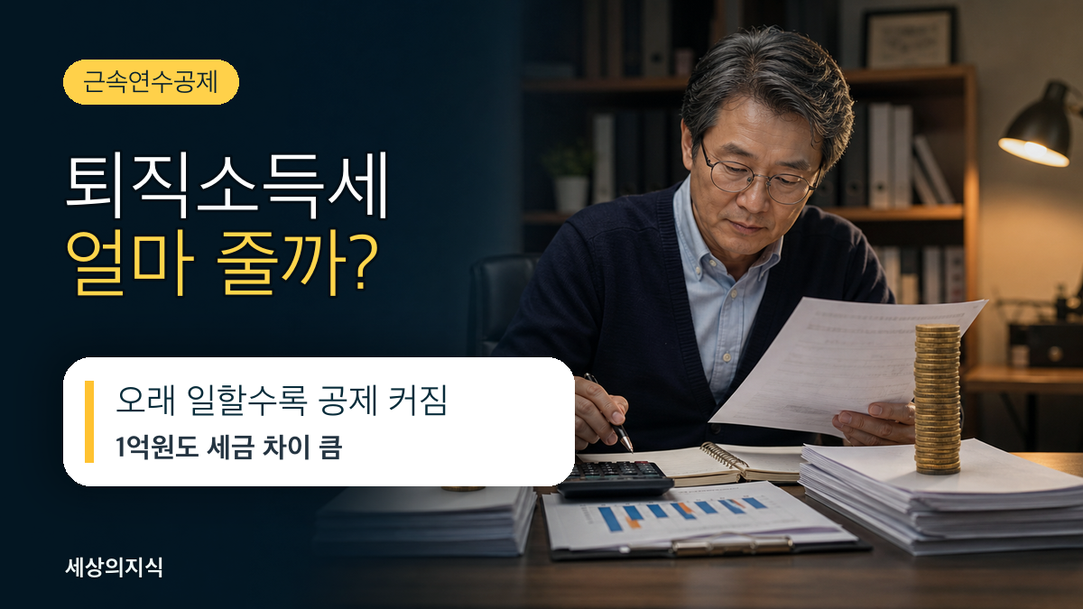 퇴직소득세 계산법, 근속연수공제로 세금 얼마나 줄어들까?