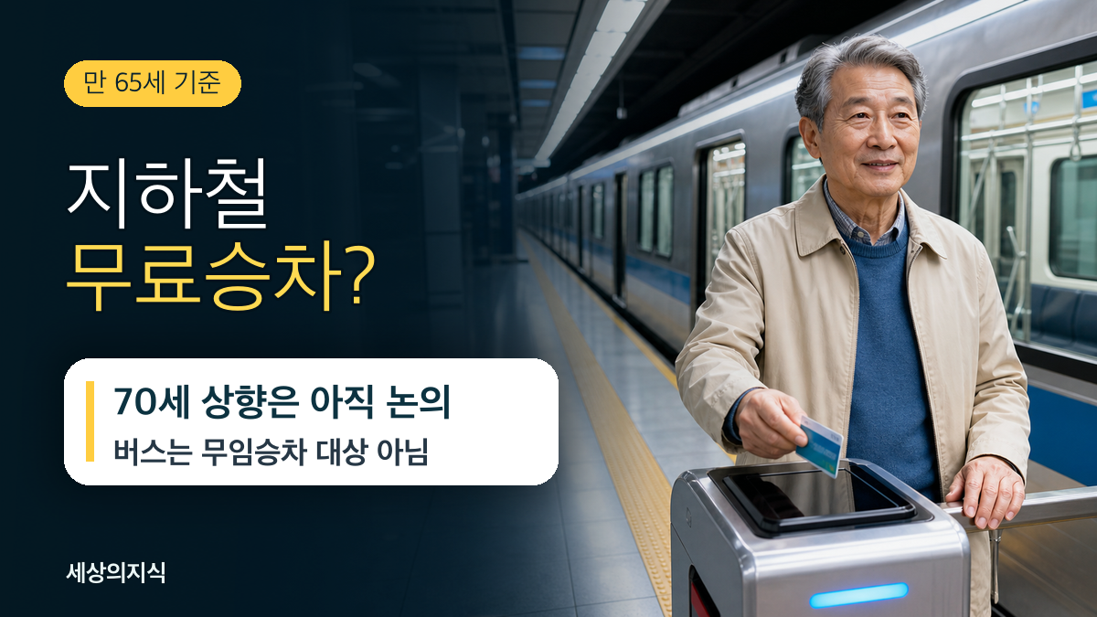 지하철 경로우대 몇 살부터? 무임승차 나이와 안 되는 교통수단