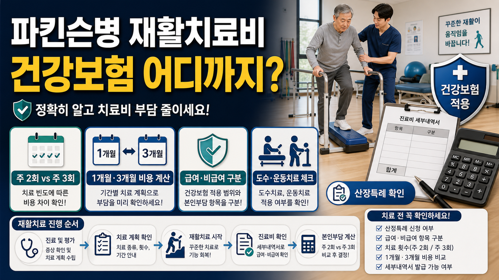 파킨슨병 재활치료비, 건강보험 적용 범위와 본인부담