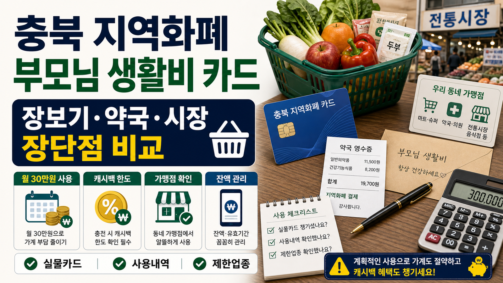 충북 지역화폐를 부모님 생활비 카드로 쓸 때 장단점을 설명한 썸네일