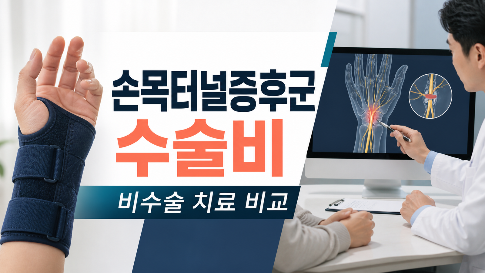 손목터널증후군 수술비와 비수술 치료를 비교하는 썸네일