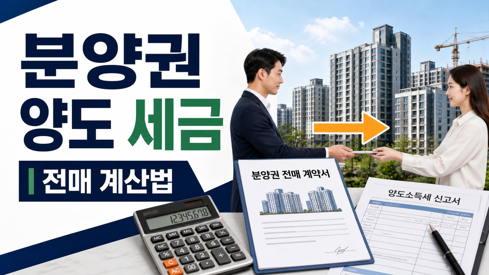 분양권 양도와 전매 양도소득세 계산을 설명하는 썸네일
