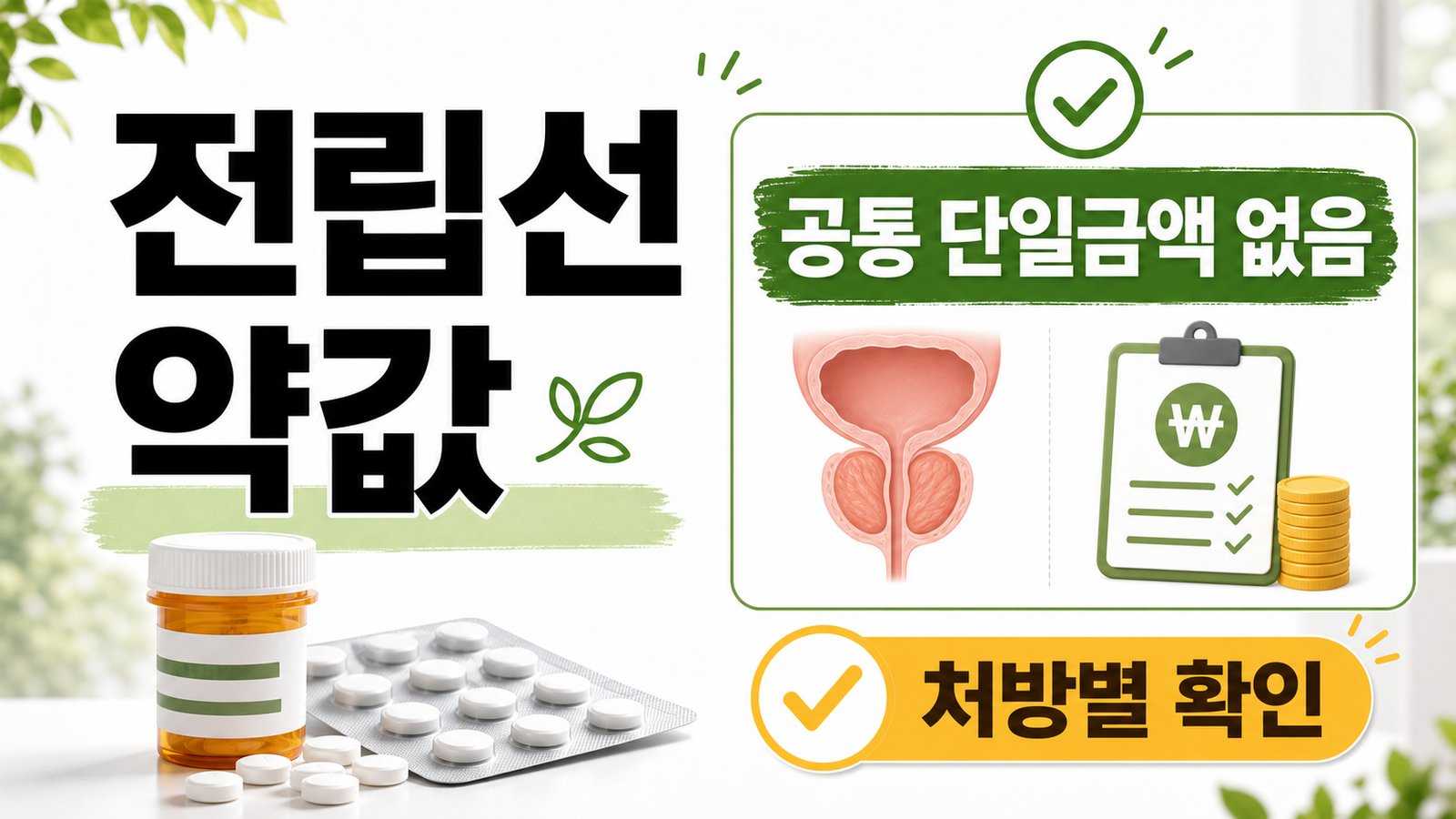 전립선비대증 약값, 알파차단제 급여 기준과 본인부담