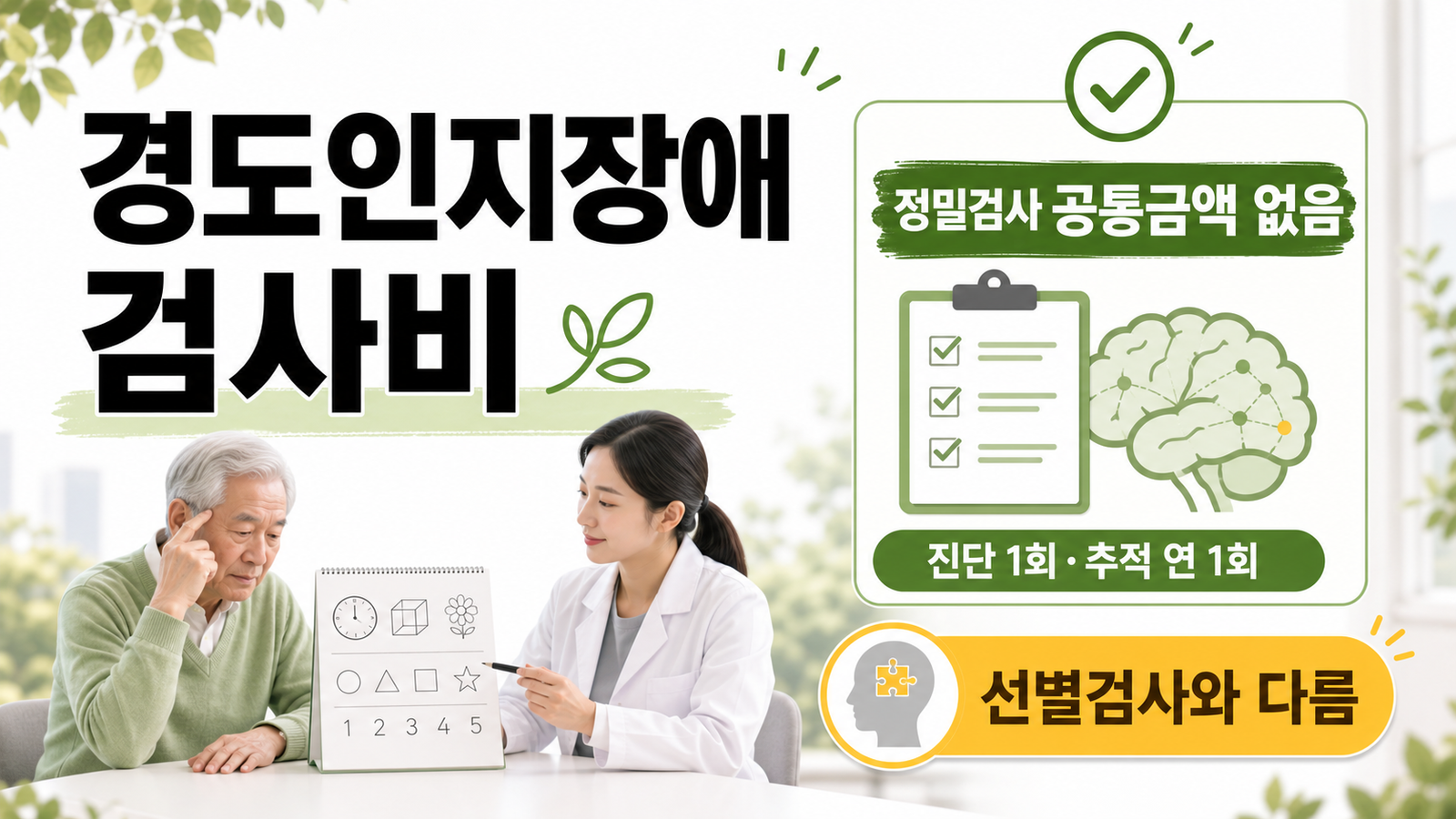 경도인지장애 정밀검사 공통금액 없음과 진단·추적 급여기준을 설명하는 썸네일
