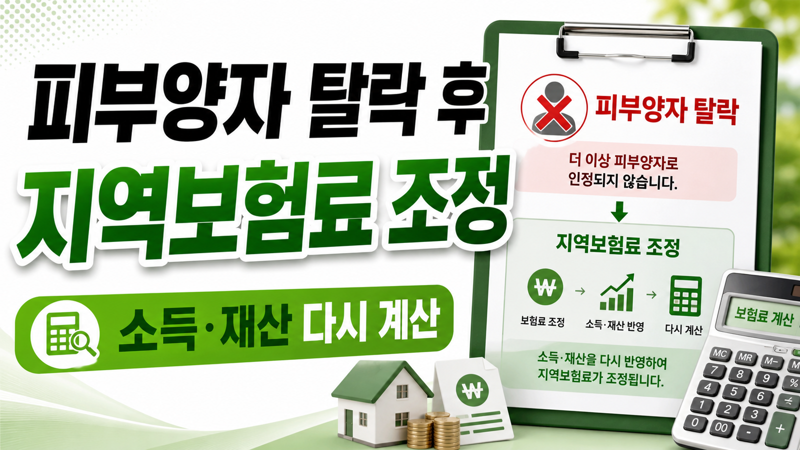 건강보험 피부양자 탈락 통보 후, 지역보험료 조정 신청과 계산
