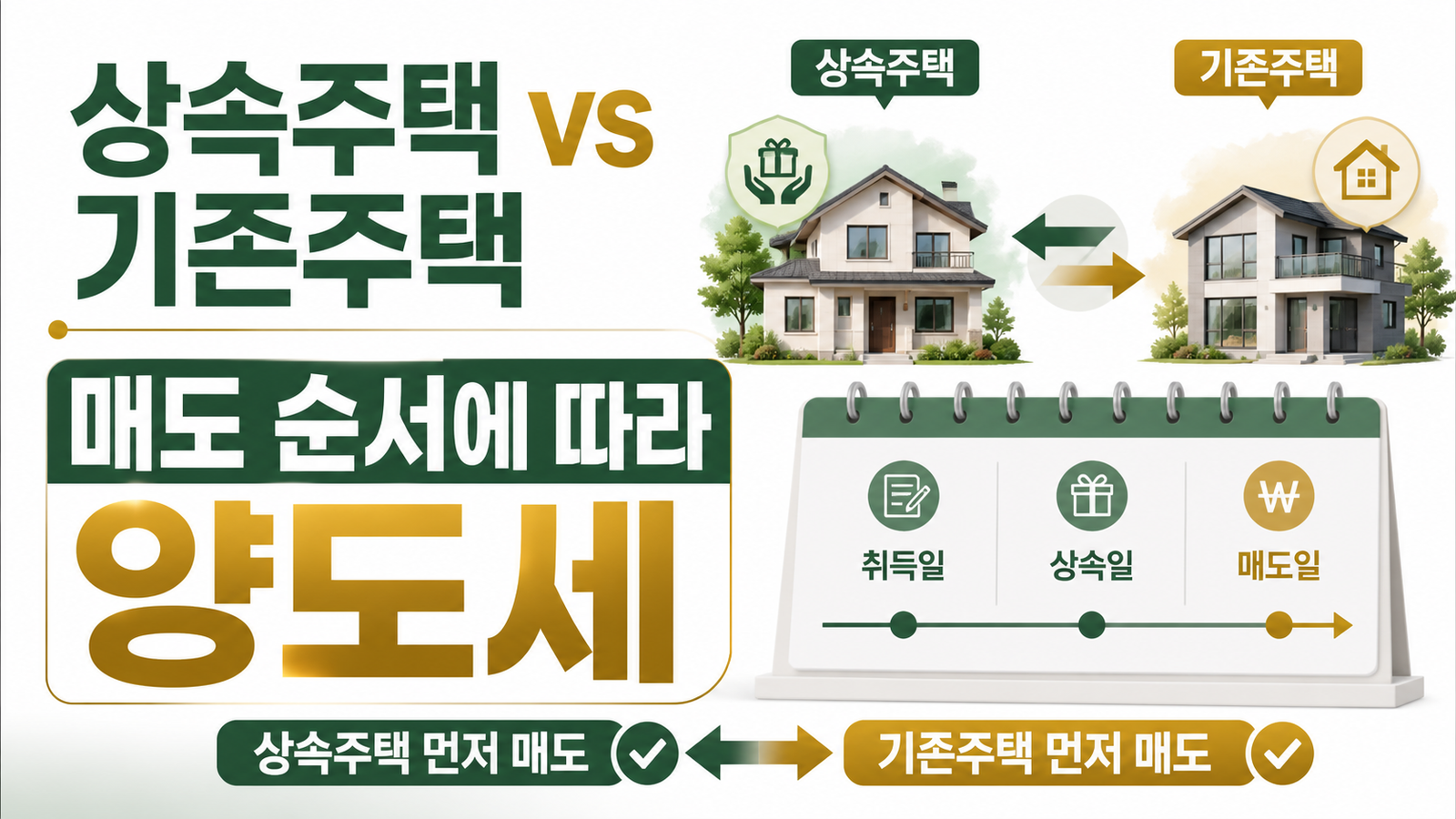 1세대 1주택 양도세 비과세, 상속주택과 기존주택 매도 순서