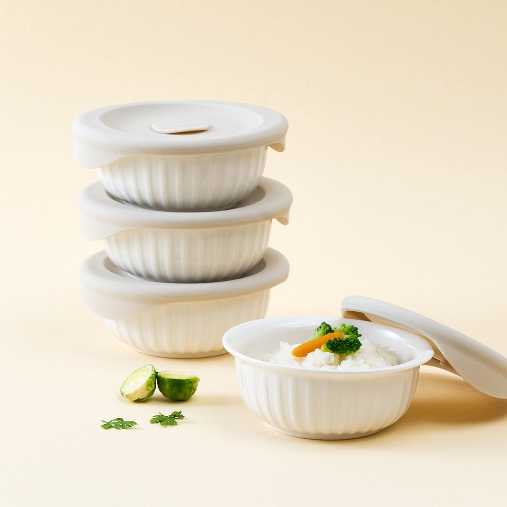 [N단독상품] 락앤락 바로한끼 도자기 밥용기 아이보리 250ml 4P
