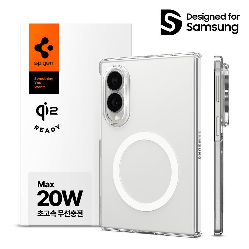 Qi2 20W 인증 갤럭시 맥세이프 케이스 초슬림 에어스킨 맥핏 클리어화이트 · 갤럭시Z 폴드8