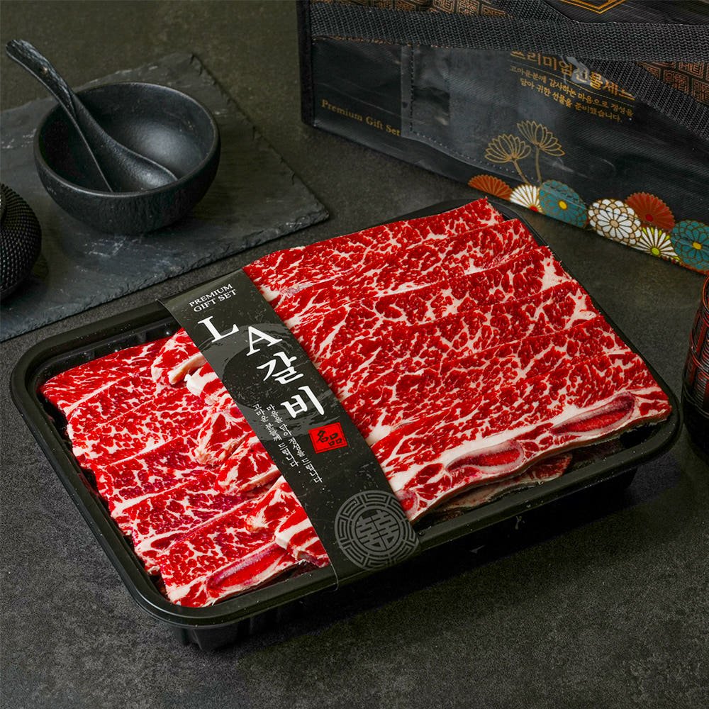 설렘한입 초이스 등급 생 LA갈비 2kg 선물세트 설·추석 명절 소갈비 꽃갈비 찜갈비 일반포장