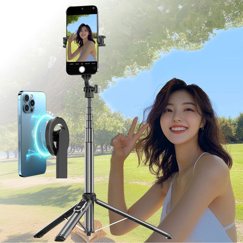세상에서 제일 가벼운 250g 제일 휴대하기 좋은 맥세이프 셀카봉 155cm 삼각대 셀카봉 여행