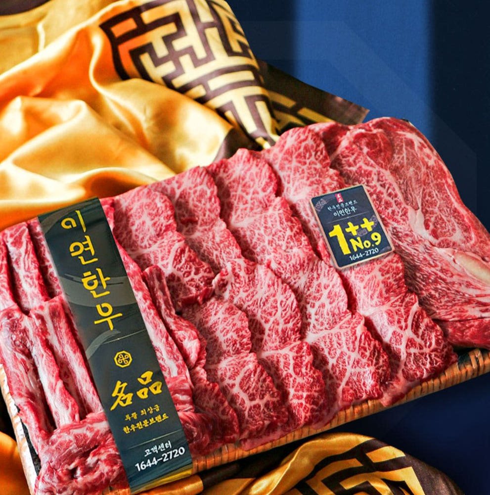 이연한우 마장동 한우 선물세트 투뿔 구이용 소고기 모듬 추석 설날 명절 1++별세트 1kg